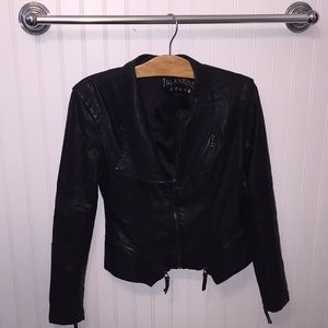 Black Moto faux leather jacket